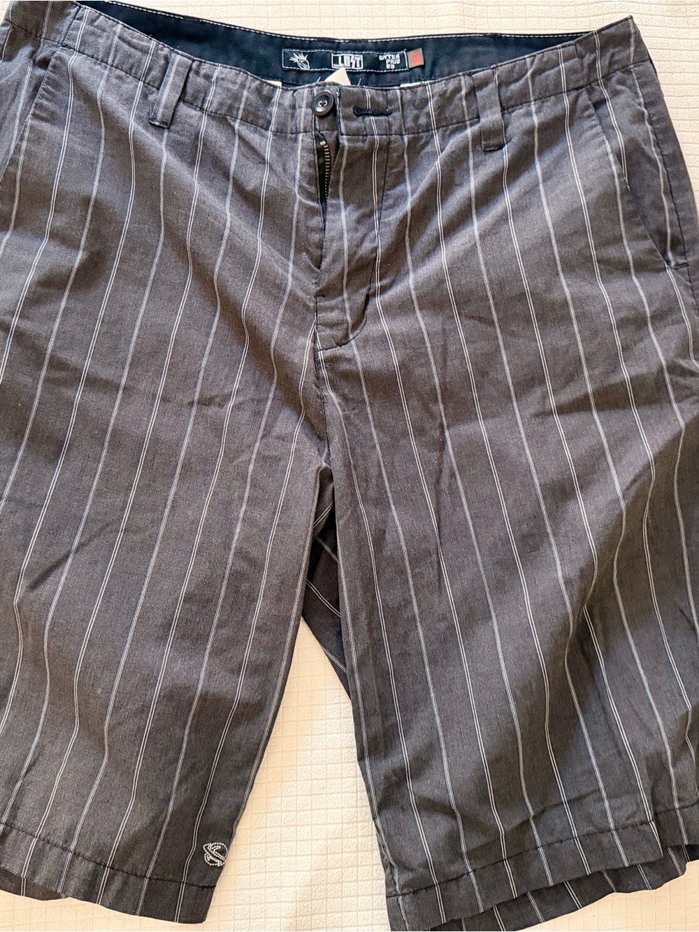 Lost Men’s Gray Pinstripe Shorts